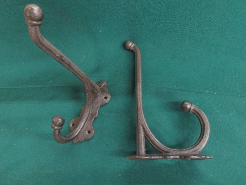 Lot of 2 Cast Iron Hooks 9 D x 5h i...