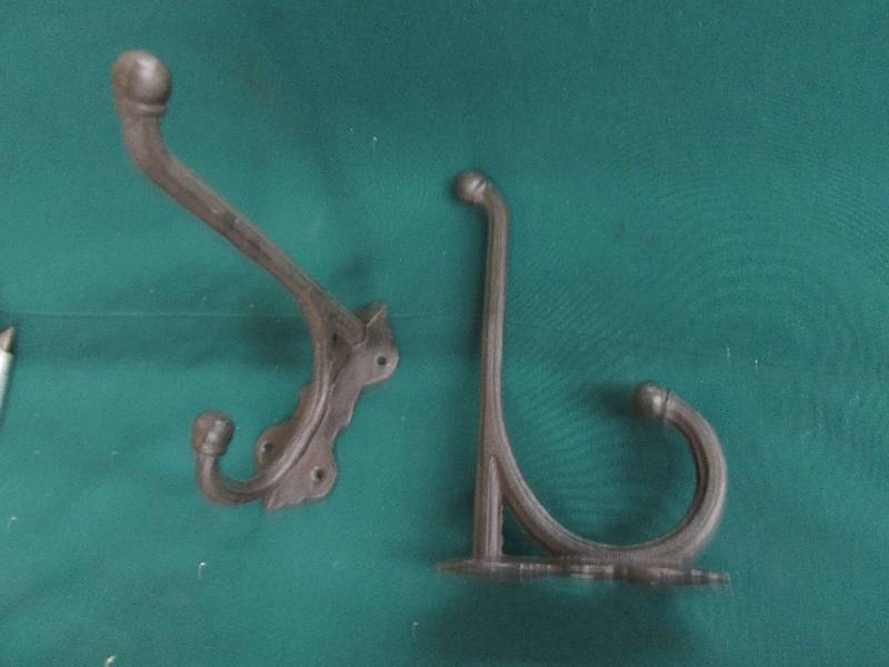 Lot of 2 Cast Iron Hooks 9 D x 5h i...