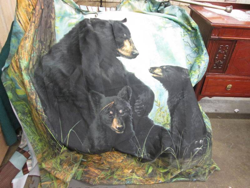 Bear with Cubs Shower Curtain with ...