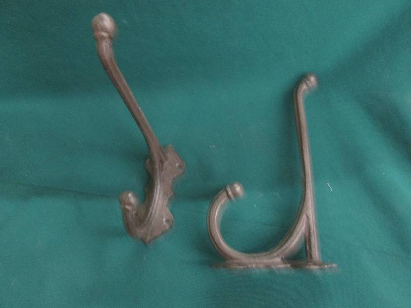 Lot of 2 Cast Iron Hooks 9 D x 5h i...