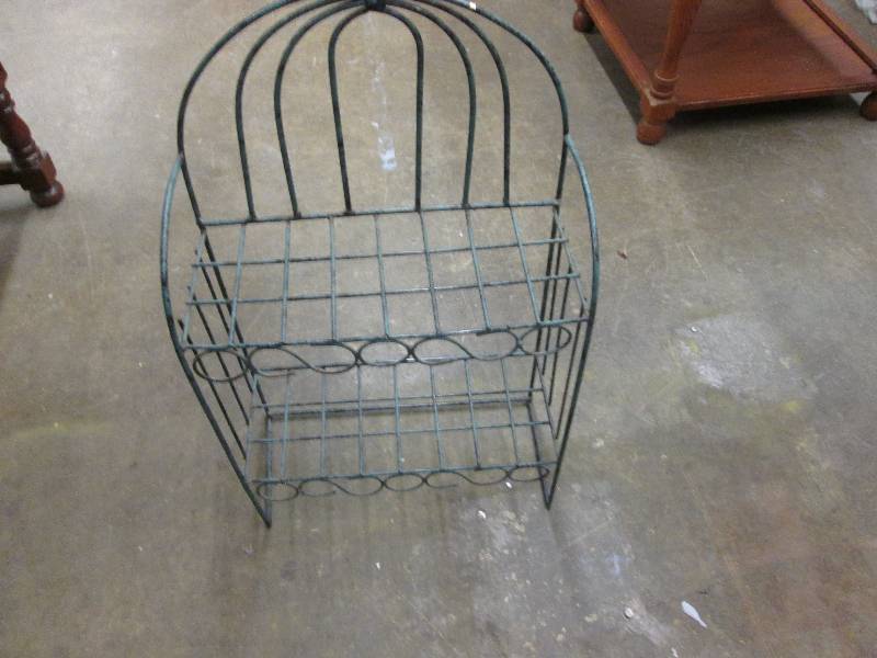 Antiqued Green Metal 2 Shelf Wall U...