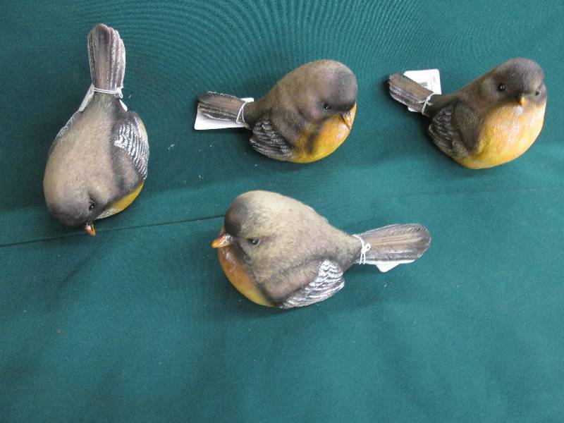 Lot of 4 Assorted Resin Robin Figur...