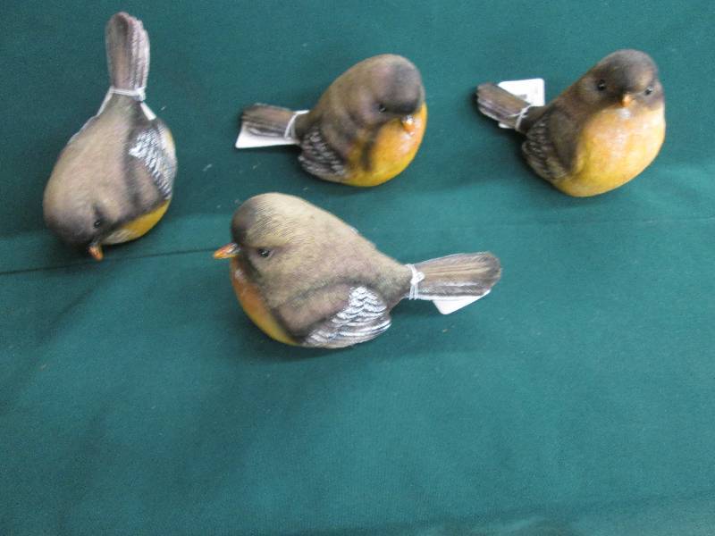 Lot of 4 Assorted Resin Robin Figur...