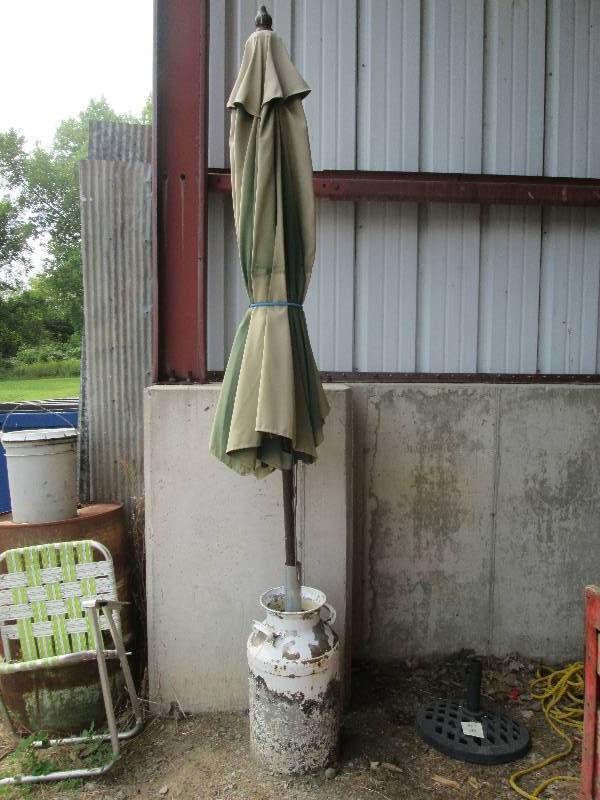 Umbrella in Vintage Milk Can...