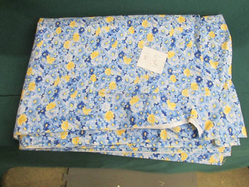 Blueyellow flowered fabric 6 yards...