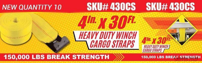 NEW 50 X 4 INCH x 30 FT CARGO WINCH STRAPS 430CS