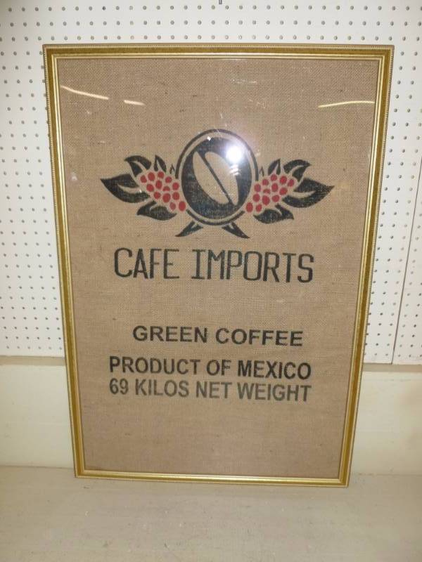 lot 18 image: Framed Coffee Sack