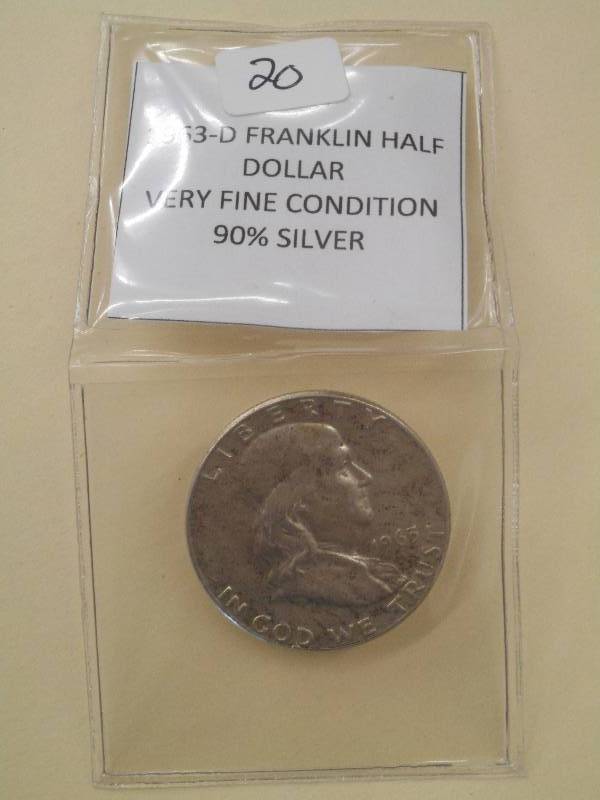 1963-D Franklin Half Dollar, Very F...