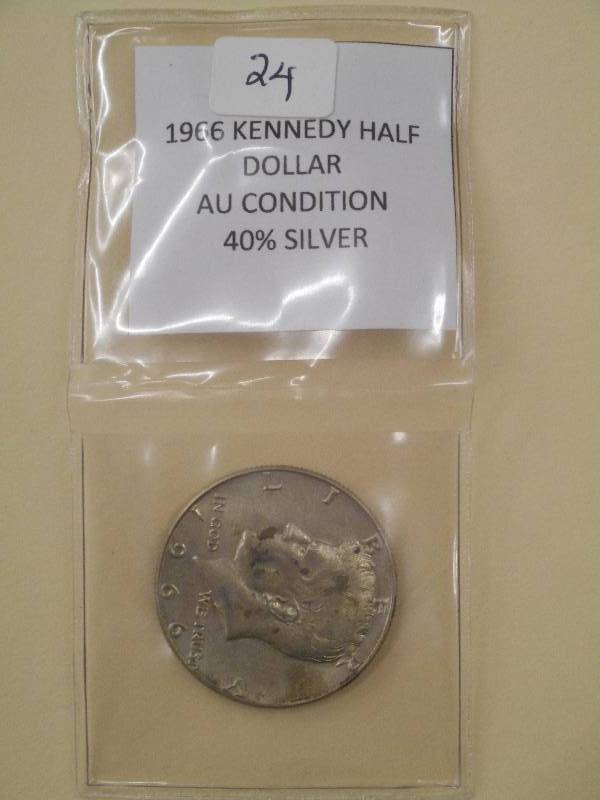 1966 Kennedy Half Dollar, AU Condit...