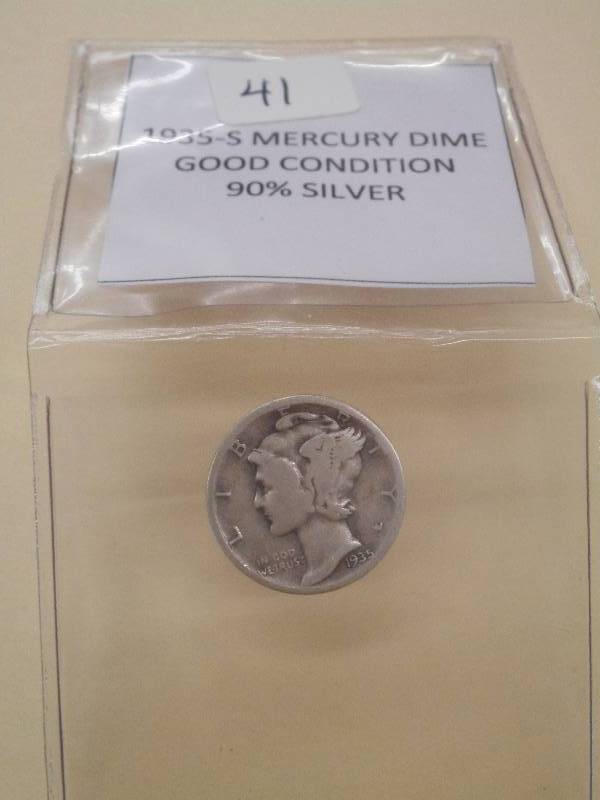 1935-S Mercury Dime, Good Condition...