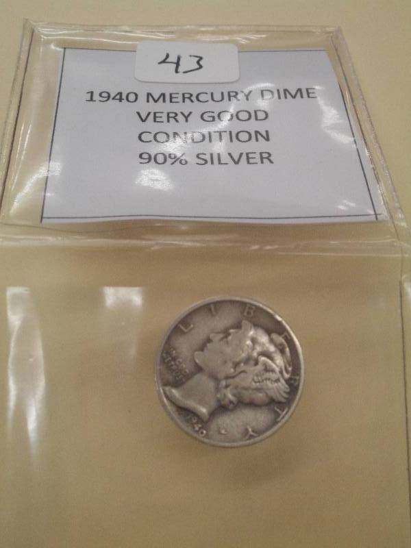 1940 Mercury Dime, Very Good Condit...