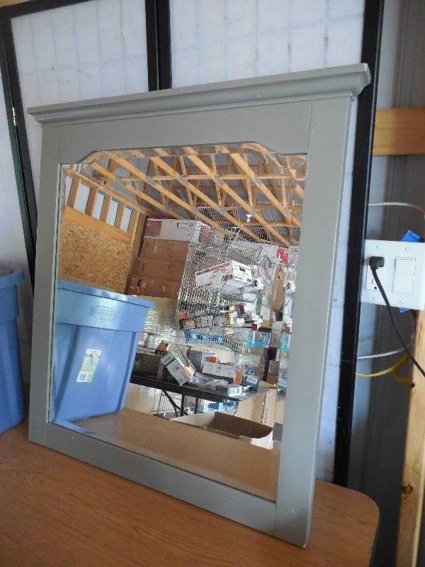 lot 9A image: Cannes 32 in. x 30 in. W Mirror in Distressed Grey