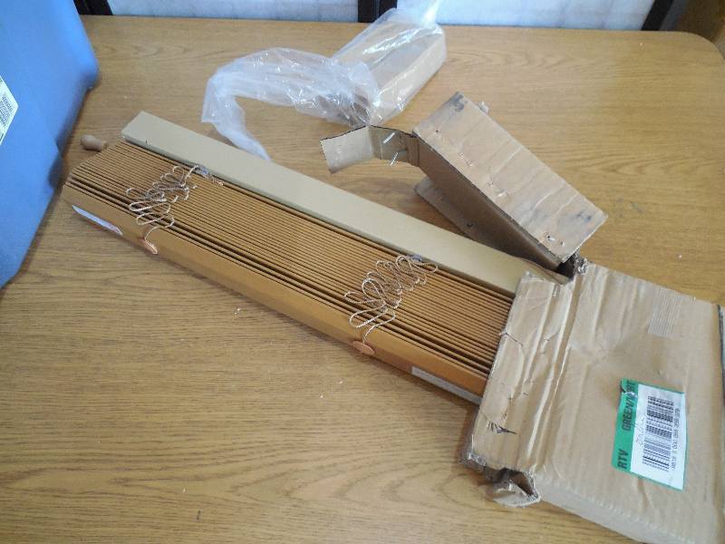 lot 24 image: 2 FAUX WINDOW BLIND 26.5 W X 39.5 L