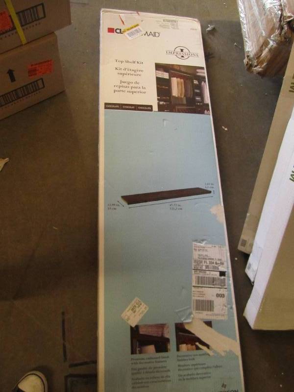 lot 38 image: Closet maid top shelf kit chocolate...