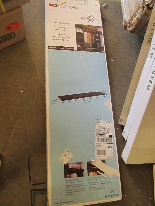 lot 39 image: Closet maid top shelf kit chocolate...