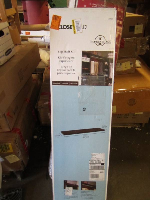 lot 57 image: Closet maid top shelf kit chocolate...