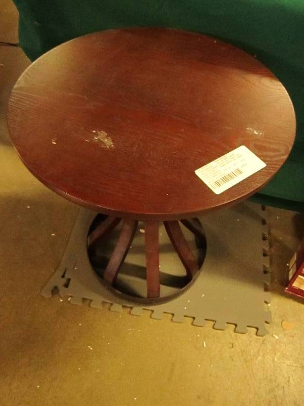 lot 79 image: Stave Espresso Accent Table...