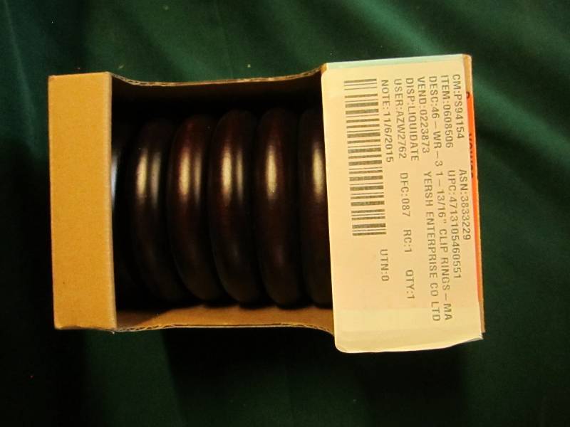 lot 130 image: 1-1316 in. Wood Clip Rings in Anti...