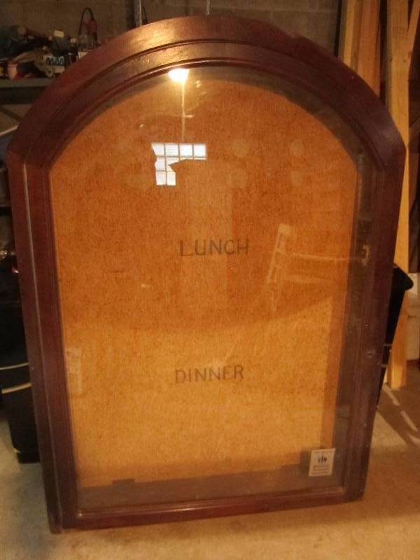 arch top sign display cork board ba...