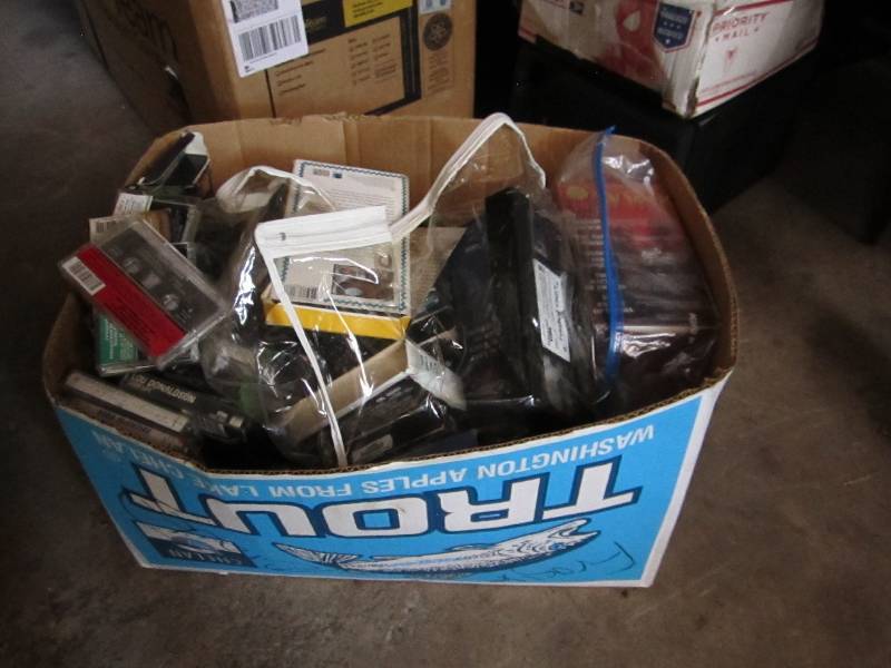 Box of video casette tapes ...