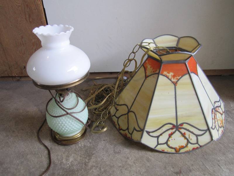 Vintage lamp and hanging chandelier...