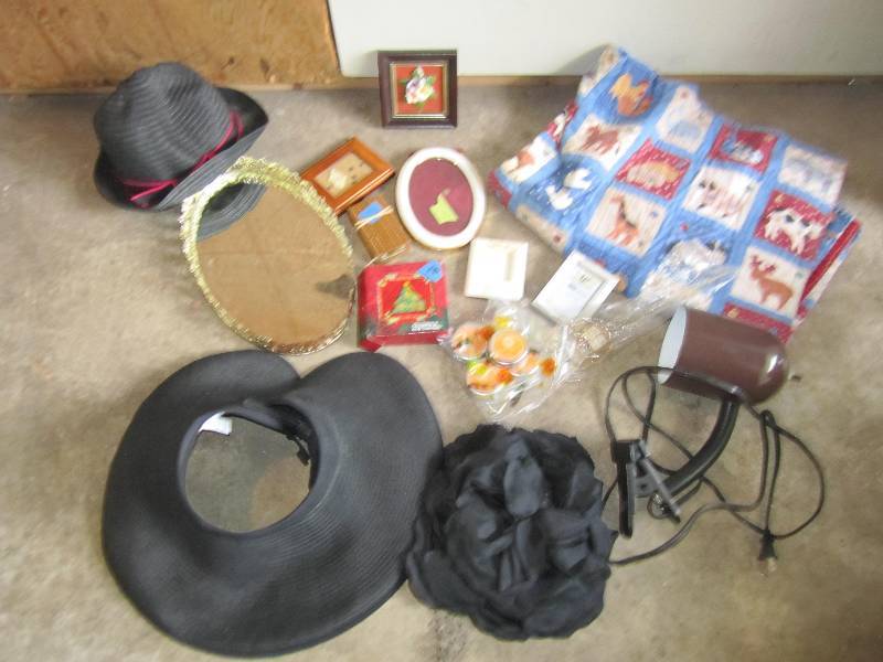 Lot of vintage hats and household i...
