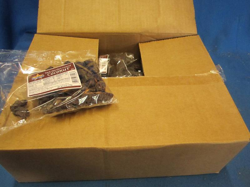 one box of 12, 6 oz bags of dark ch...