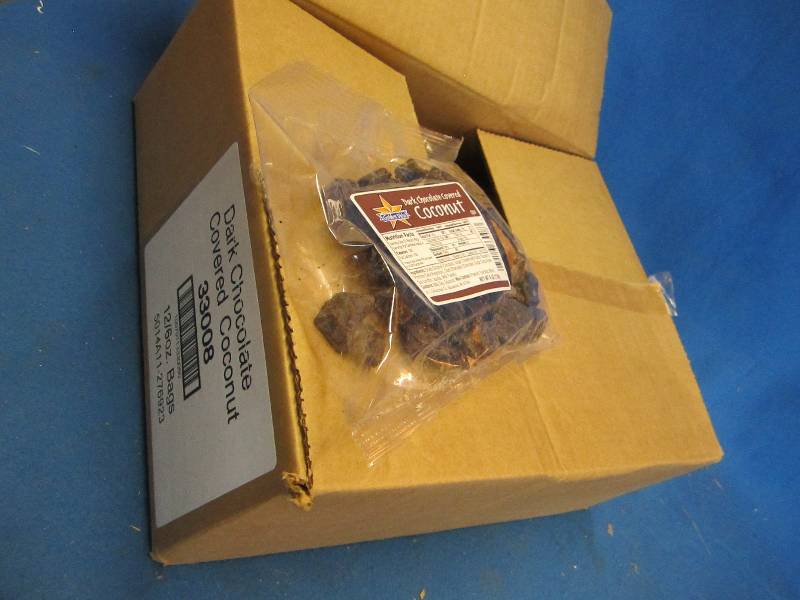 one box of 12, 6 oz bags of dark ch...
