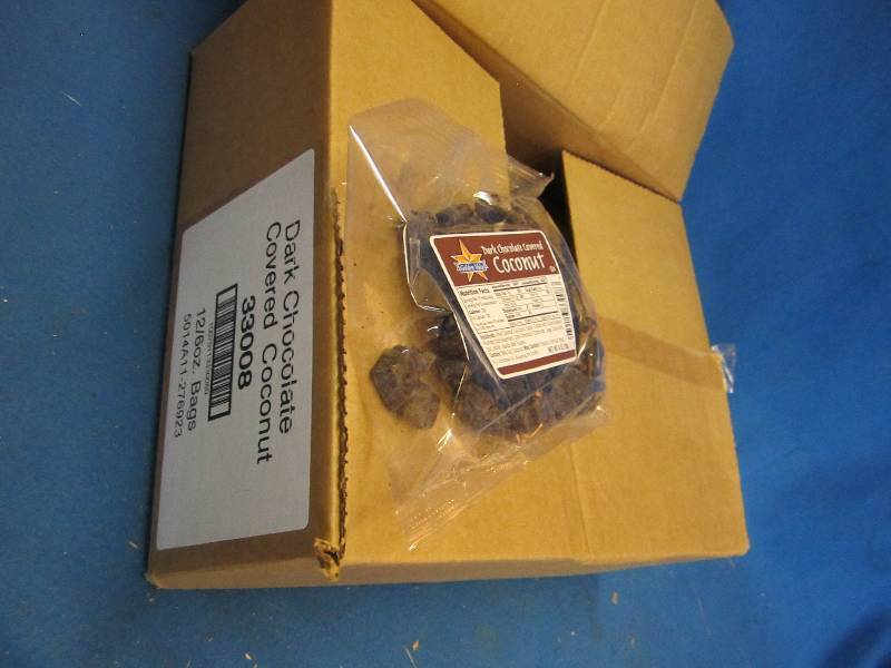 one box of 12, 6 oz bags of dark ch...