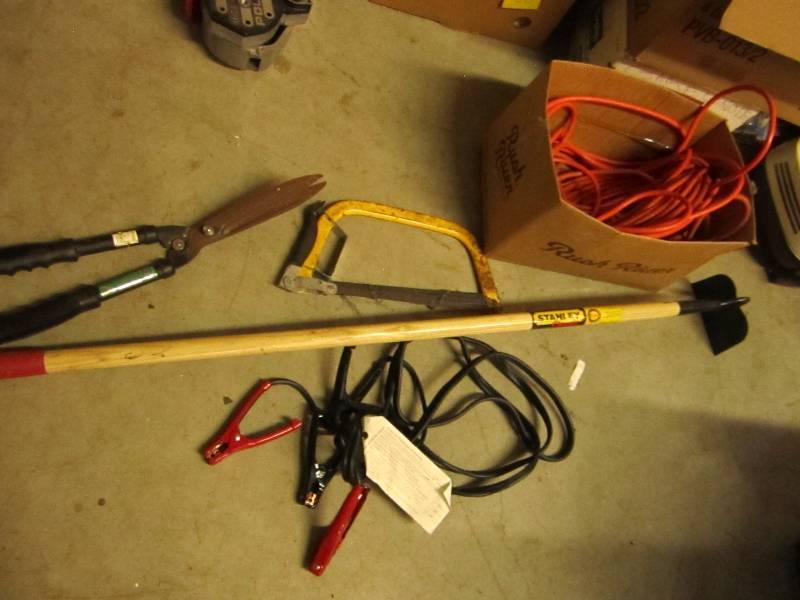 clipper,saw, hoe, extension cord an...
