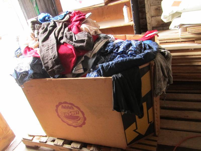 Four foot square pallet of clothes ...