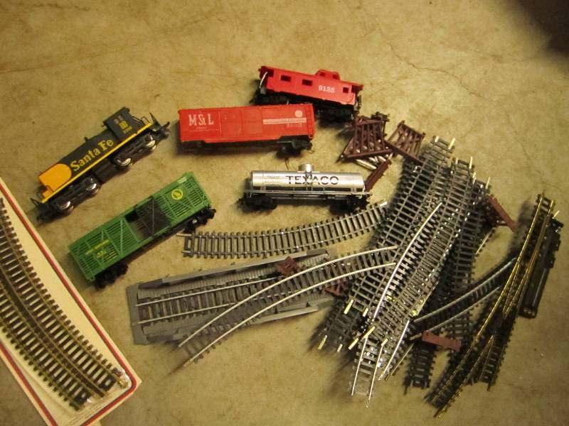 lot of vintage trains and tracks ...
