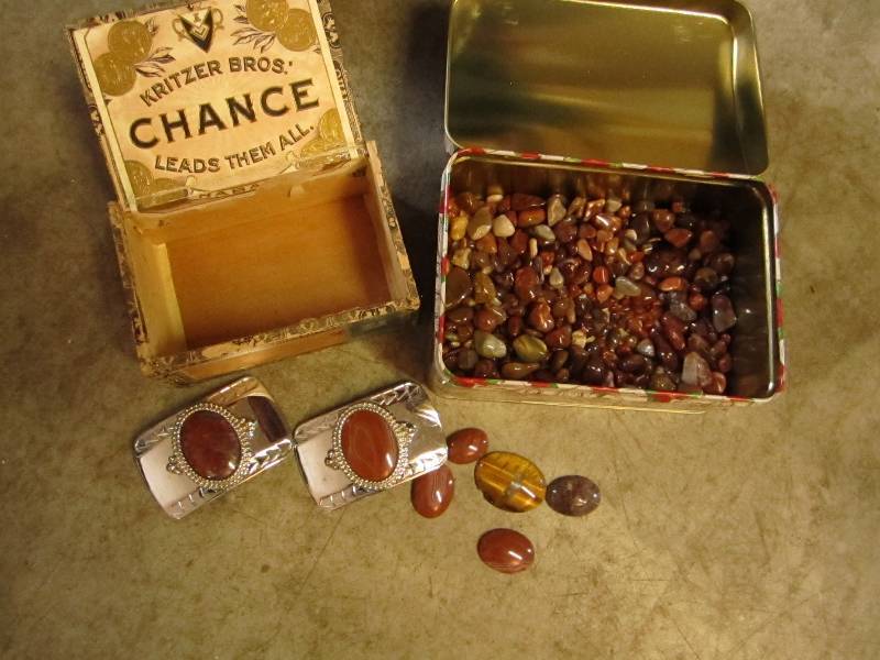 Polished semi precious stones and b...