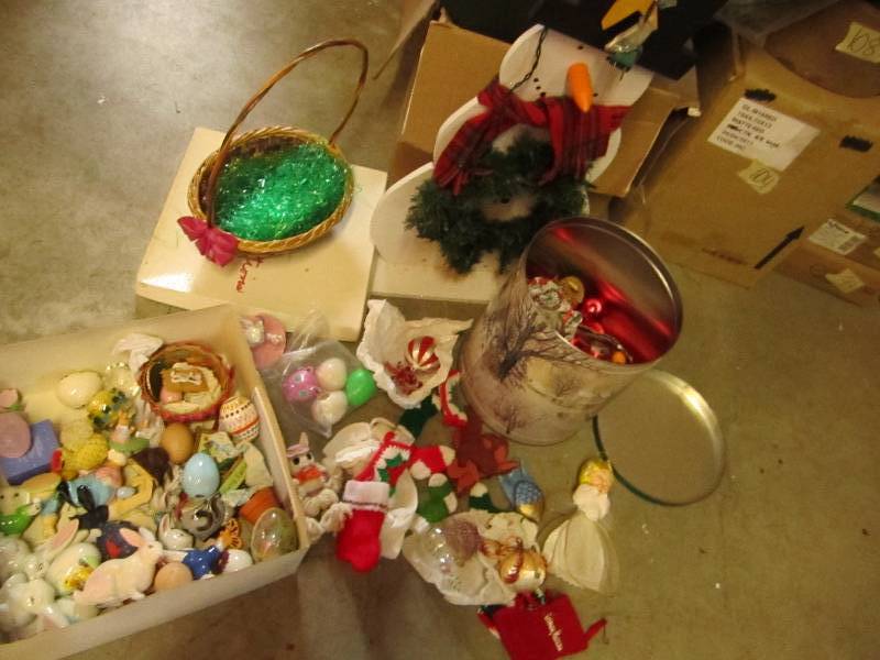 Lot of Easter and Christmas decorat...