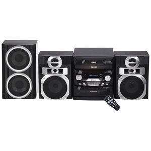 lot 13 image: RCA 800-Watt 5-CD Bluetooth Sound System w Subwoofer