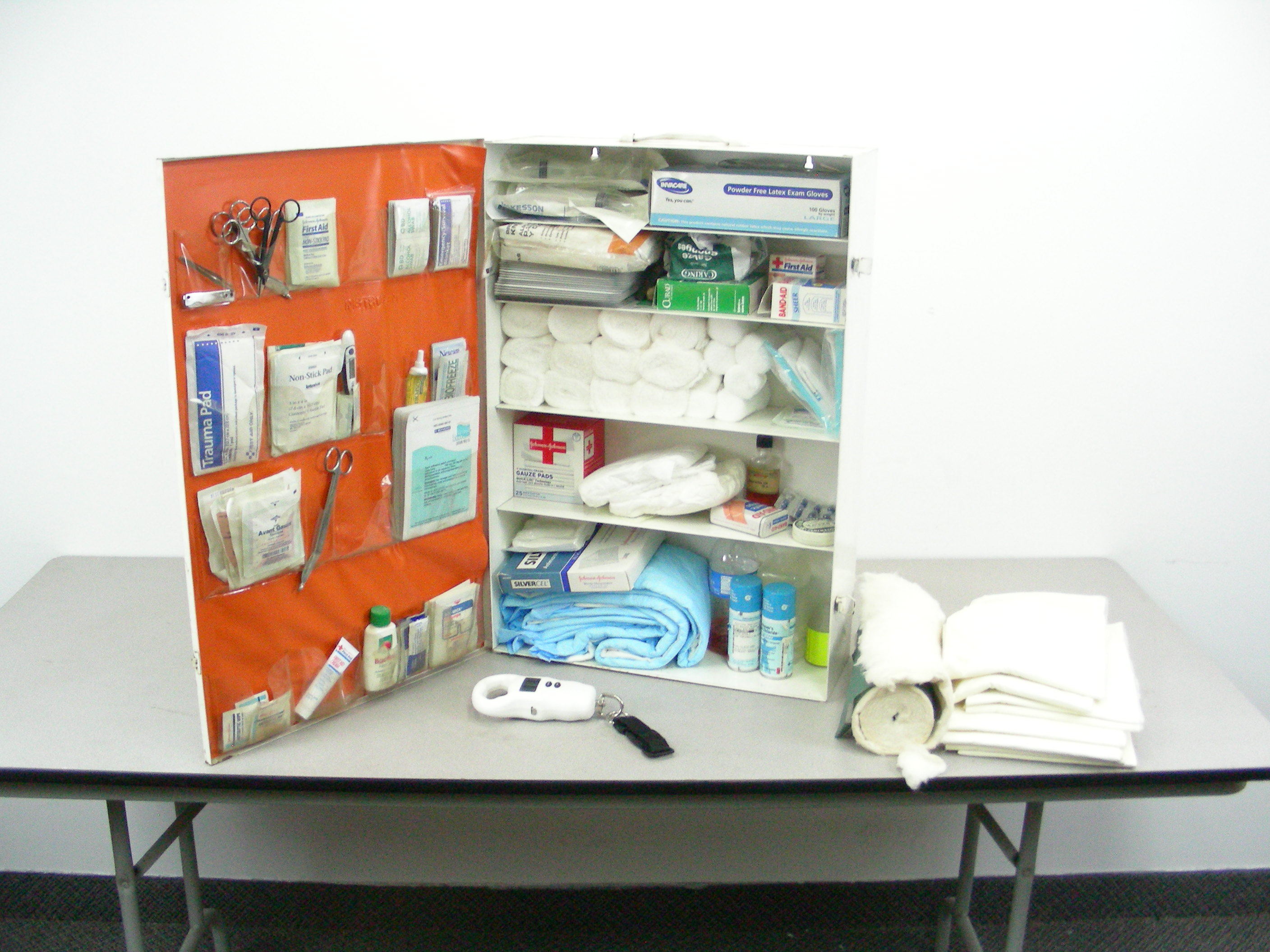 Large Metal First Aid Box Packed with Supplies