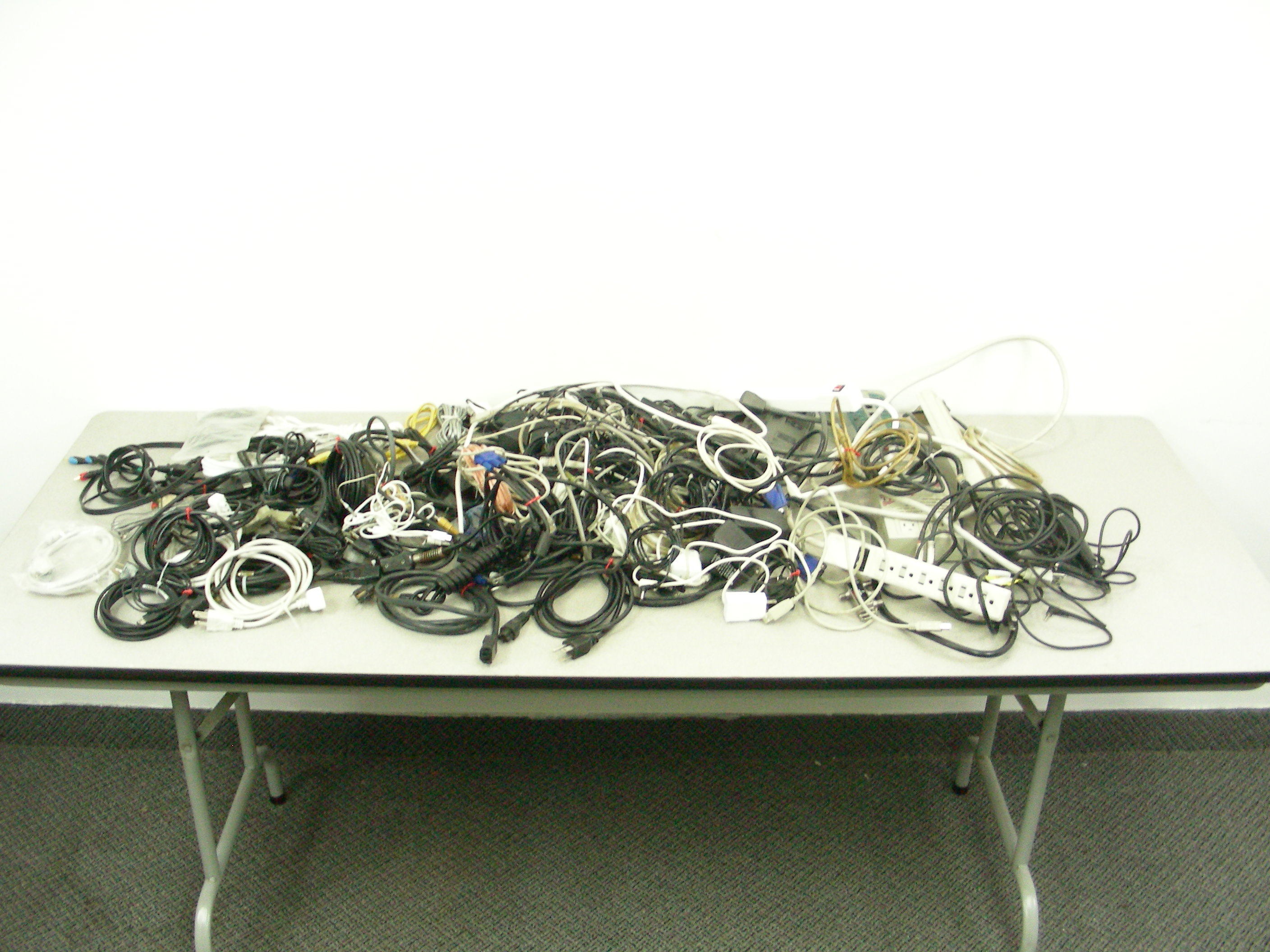 Large LOT OF USB Cables, Chargers, Power Strips, HDMI Cables, Fire Wire Cables, etc.