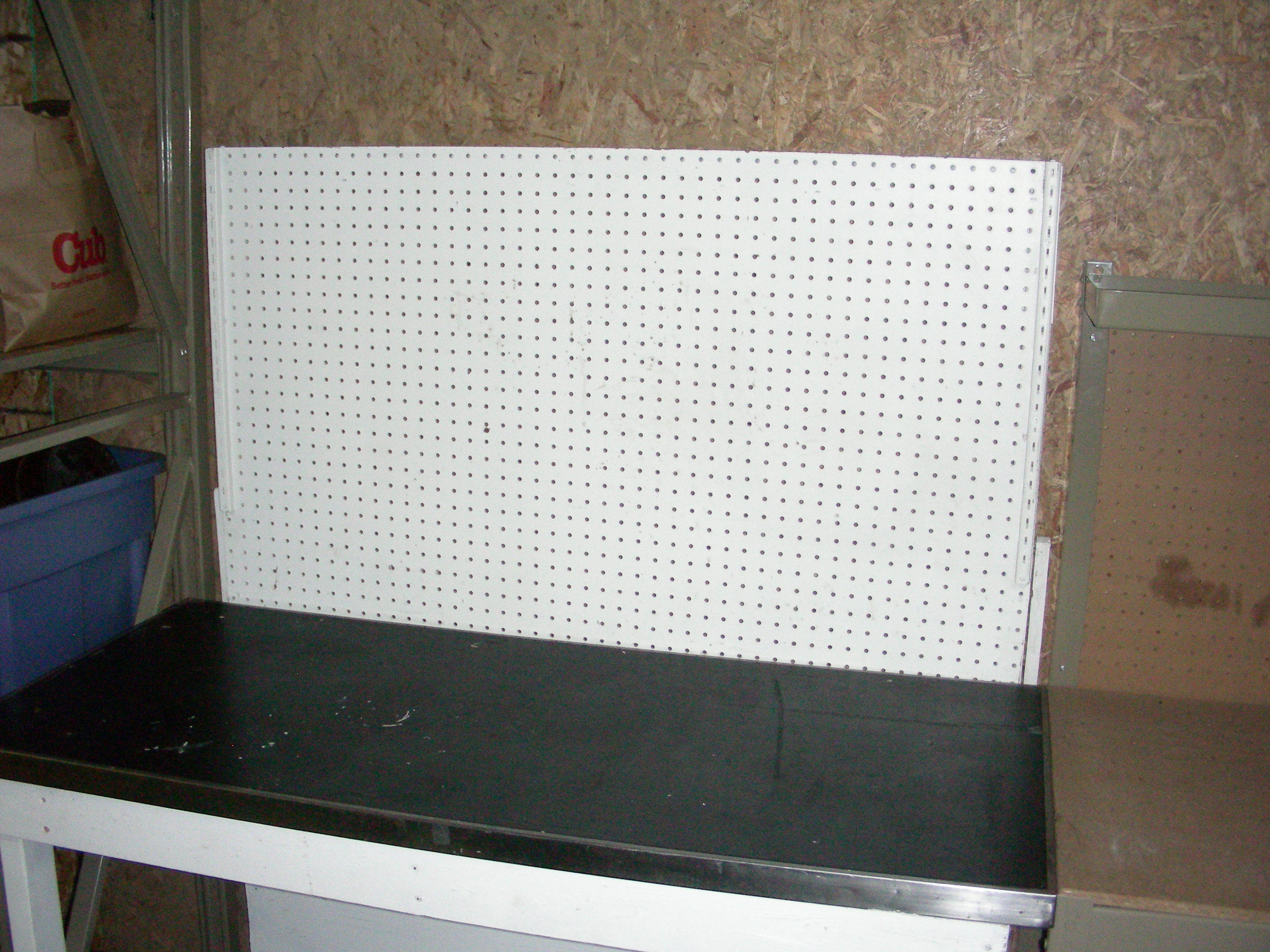 4 4 White Pegboard Workbench