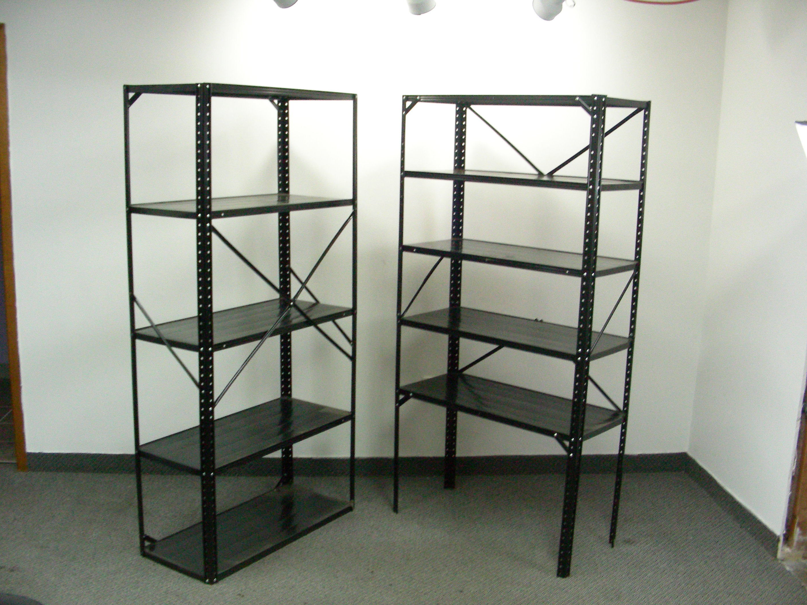 2 Black Metal Shelves
