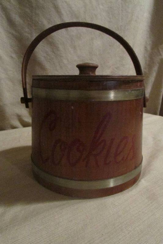 Vintage Wooden Cookie Jar