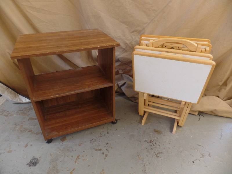 TV Trays and Rolling Cart
