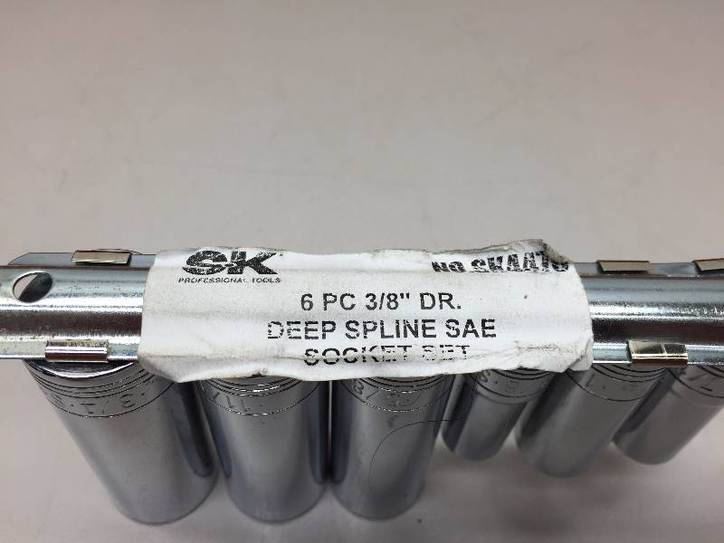 S-K 6PC 38 DRIVE DEEP SPLINE SOCKET SET 716 - 34