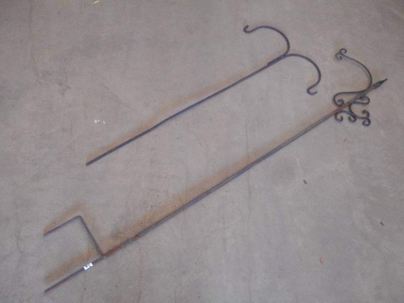 lot 27 image: (2) Steel Flower Pot Hangers ...