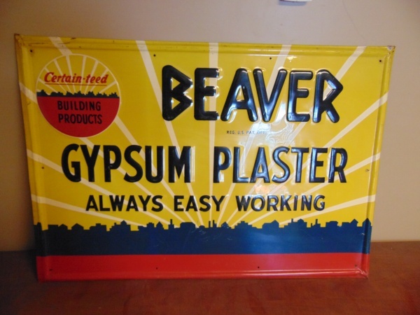Metal Beaver Gypsum Plaster Sign