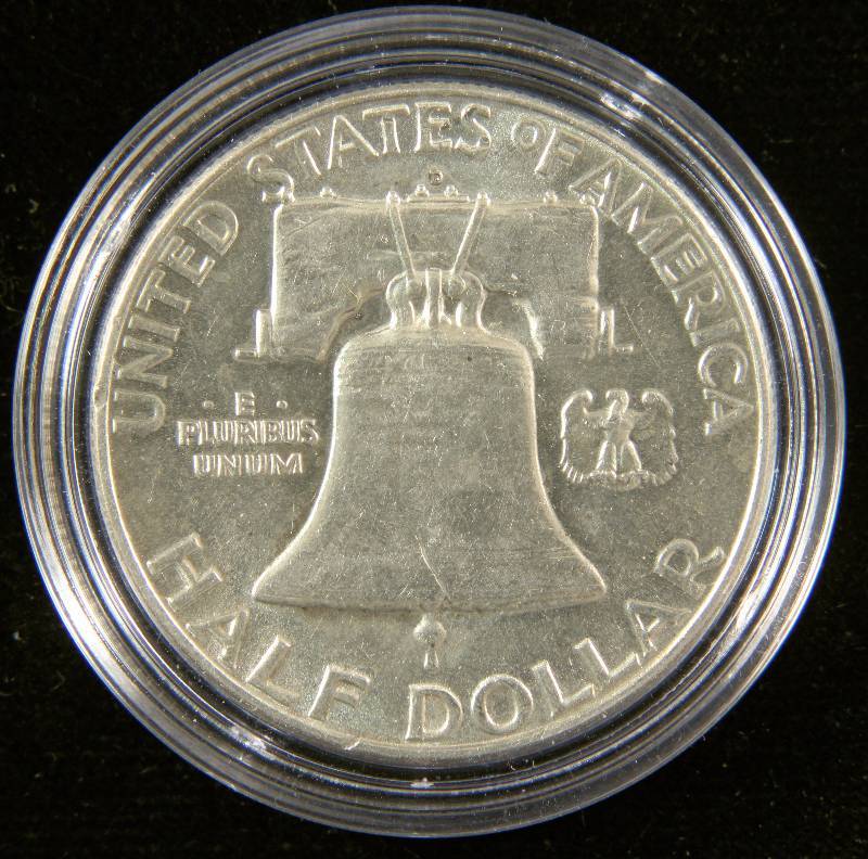 1963-D FRANKLIN SILVER HALF DOLLAR BU UNC IN AIRTITE