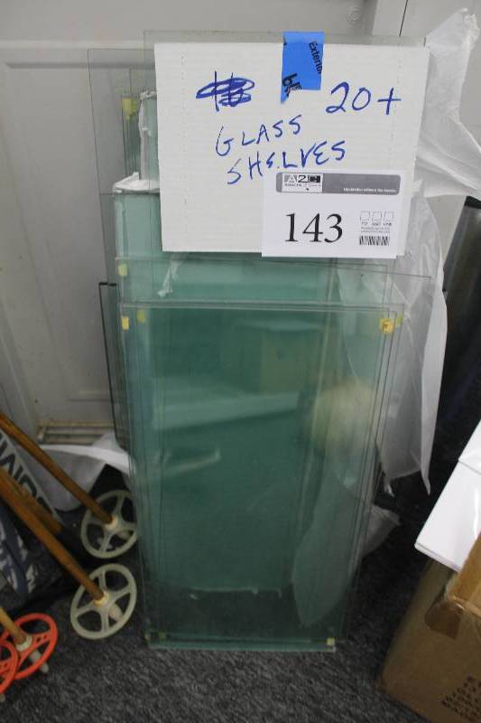 lot 143 image: Lot of (20) Glass Shelves