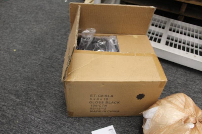 lot 151 image: Box Lot of Gloss Black Gift Bags