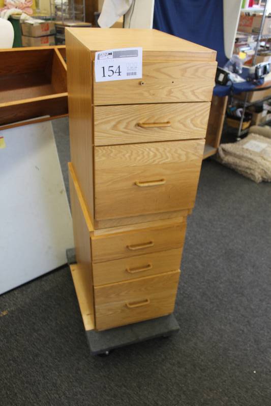 lot 154 image: Lot of (2) Wood Cabinets