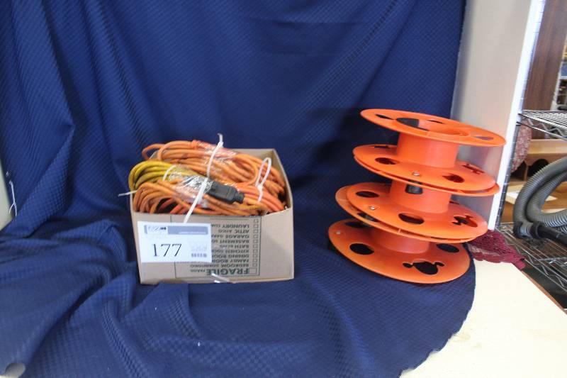 lot 177 image: Box Lot of Extension Cords w 3-Reels
