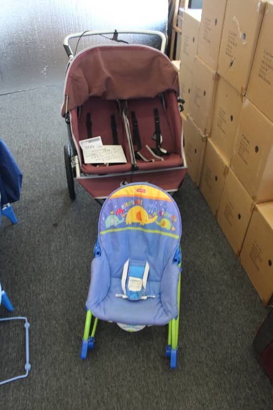 lot 209 image: Lot of (2) Baby Strollers 1-Twins, 1-Single